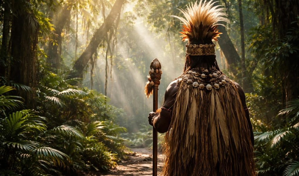 chef-kanak-tenue-foret-nouvelle-caledonie