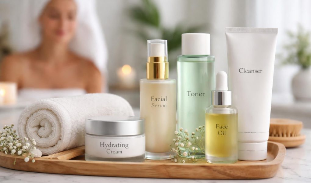 produits-soins-peau-table-bain-moderne