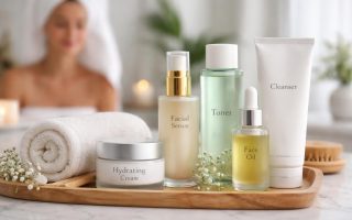 produits-soins-peau-table-bain-moderne