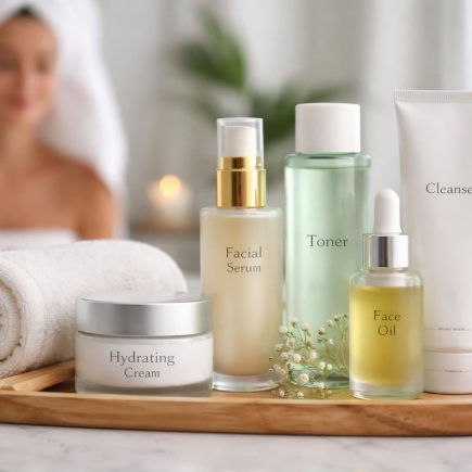 produits-soins-peau-table-bain-moderne