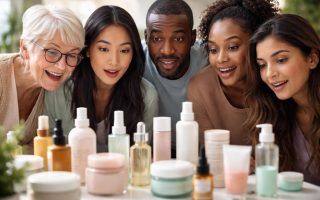 personnes-observant-produits-soin-peau