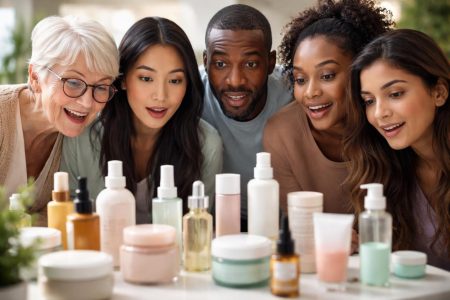 personnes-observant-produits-soin-peau