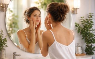 femme-miroir-salle-bain-plantes