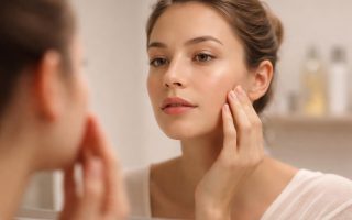 visage-flou-miroir-peau-lisse