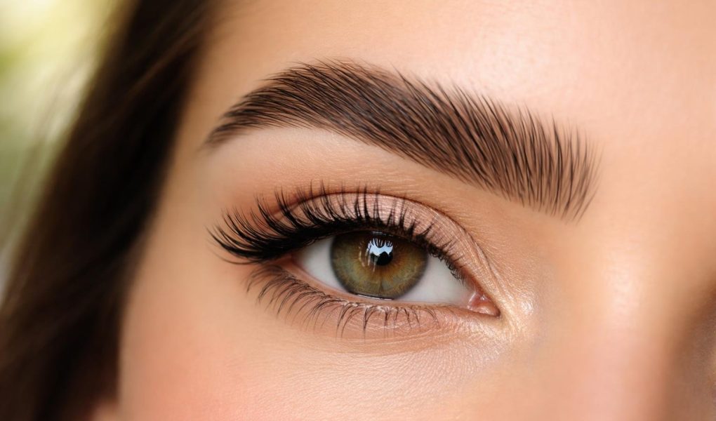 oeil-femme-sourcils-epais-flou