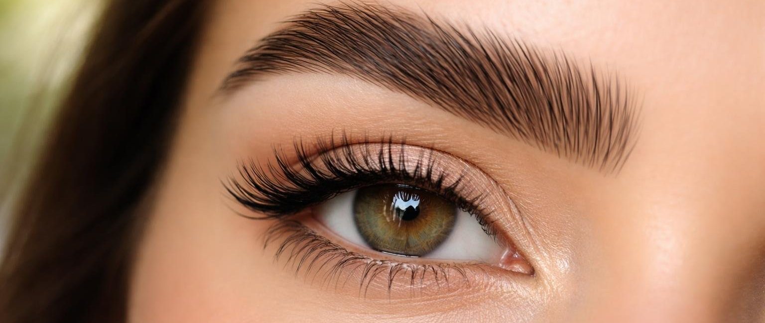 oeil-femme-sourcils-epais-flou