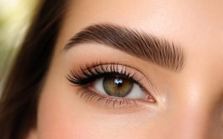 oeil-femme-sourcils-epais-flou