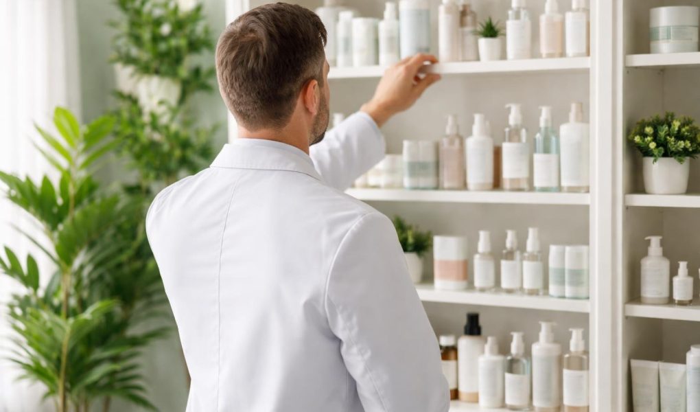 dermatologue-blouse-blanche-produits-soin