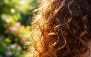 cheveux-boucles-reflets-dores-jardin