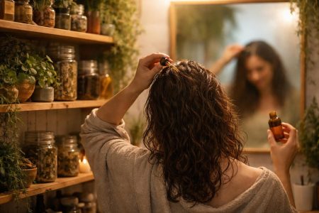salle-bain-plantes-personne-miroir