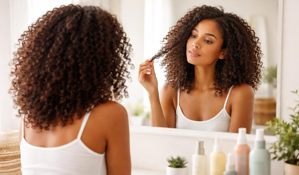 femme-cheveux-boucles-miroir-salle-bain