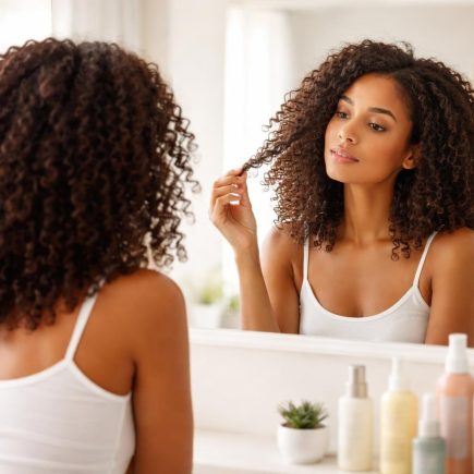 femme-cheveux-boucles-miroir-salle-bain